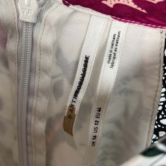 By Anthropologie Lace Floral Trim A-Line Dress Size 12 - Picture 6 of 11